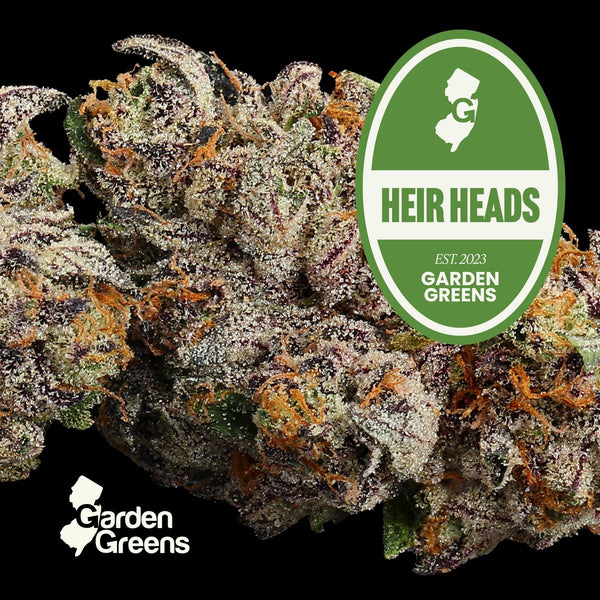 Heir Heads flower with its strain badge